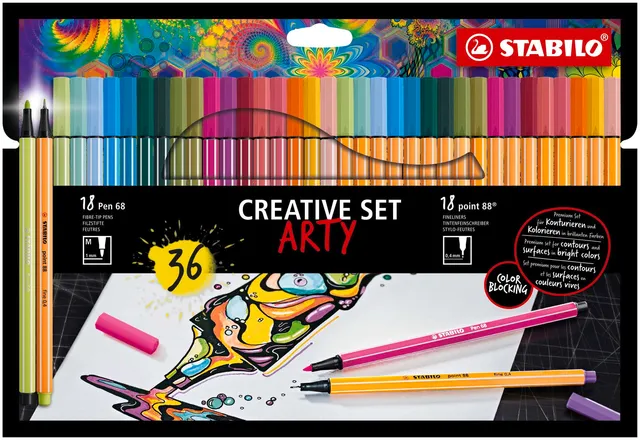 stabilo-arty-set-cr-atif-x-36-feutres-18-pen-68-18-point-88 image 1