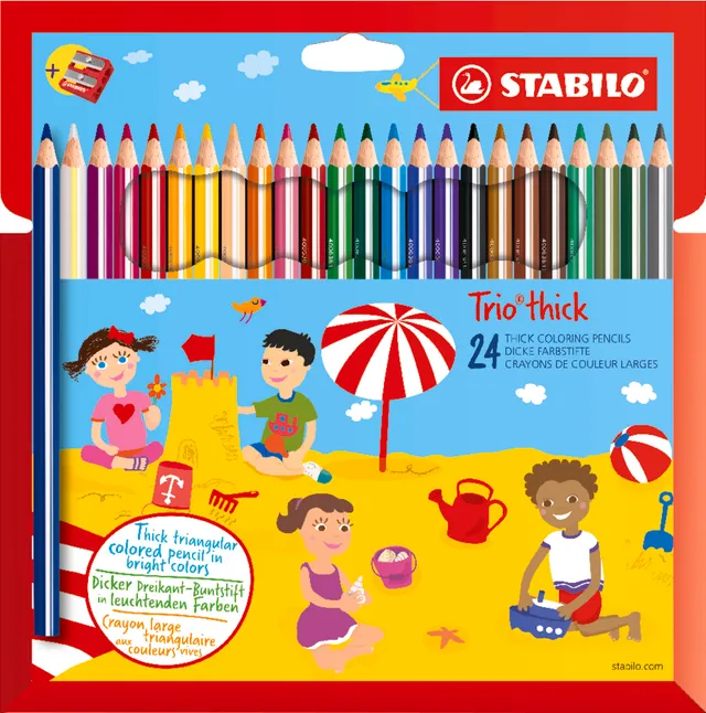 stabilo-trio-crayon-de-couleur-triangulaire-mine-4-2-mm-tui-x-24-taille-crayon image 1