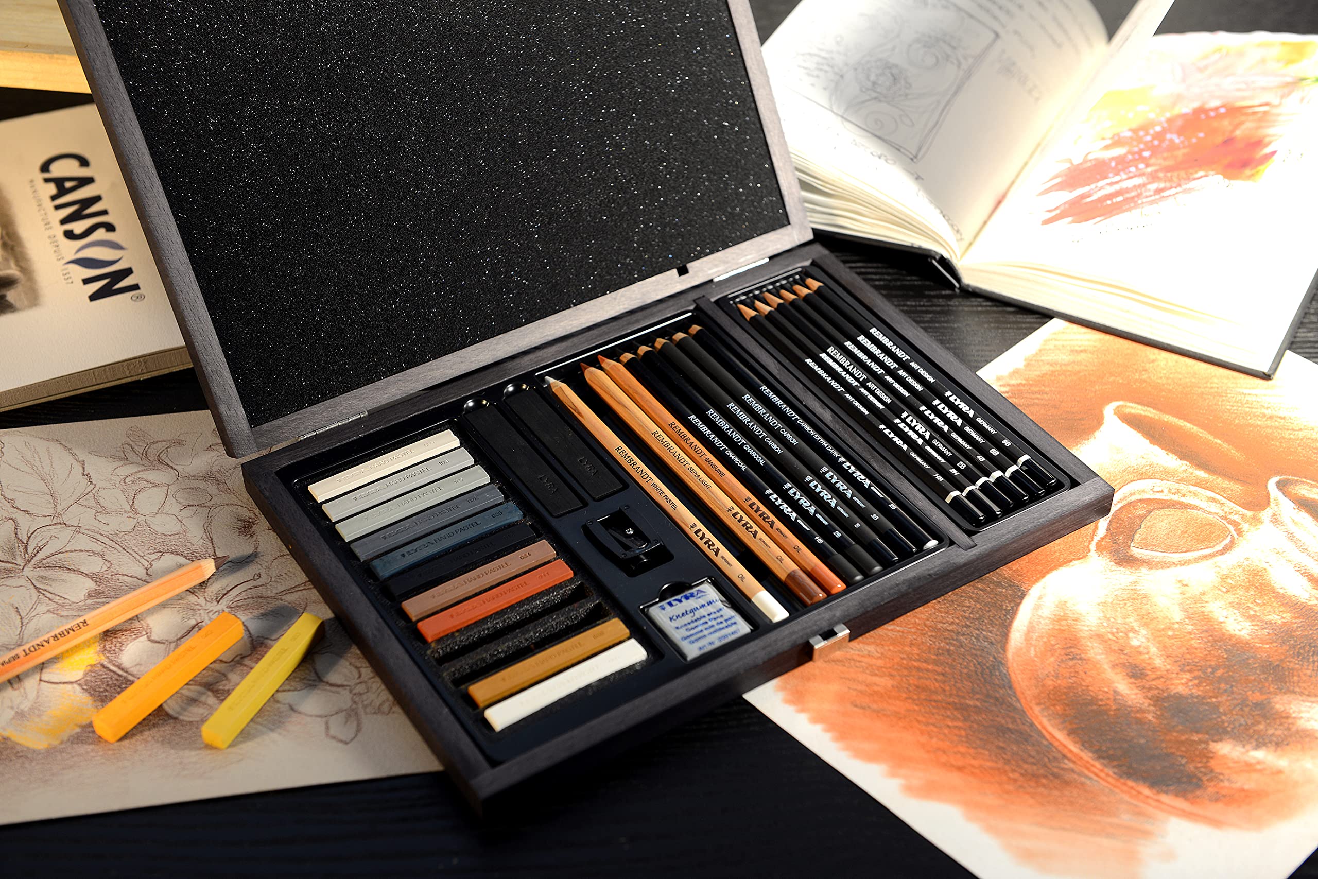 lyra-rembrandt-monochrome-coffret-bois-32-pi-ces-de-dessin image 6