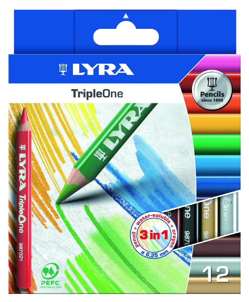 lyra-tripleone-tui-12-crayons-de-couleur-3-en-1-aquarellables image 2
