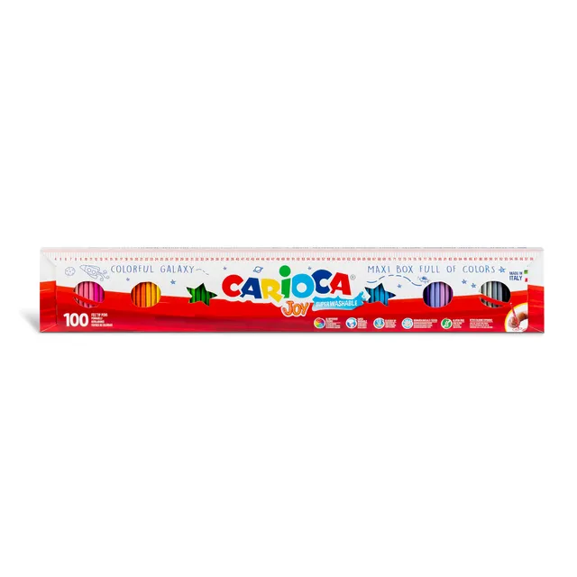 carioca-joy-pochette-100-feutres-enfant-pointe-fine-2-6-mm-lavables image 1