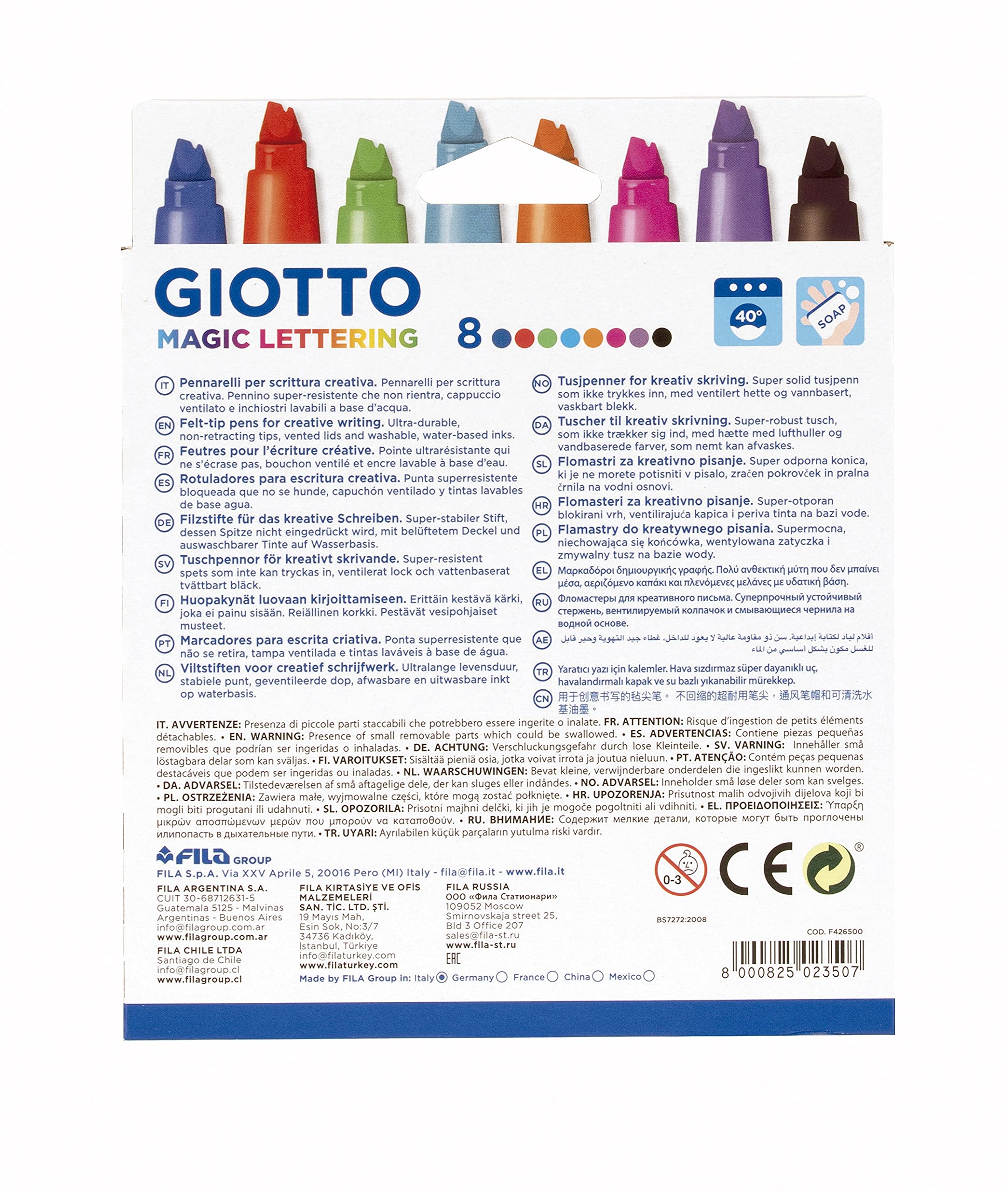 giotto-magic-lettering-tui-8-feutres-pointe-large-pour-criture-cr-ative-et-lettr image 2