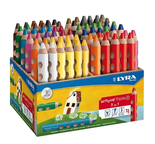 lyra-groove-triple-1-schoolpack-de-72-crayons-de-couleur-ergonomiques-trois-face image 1