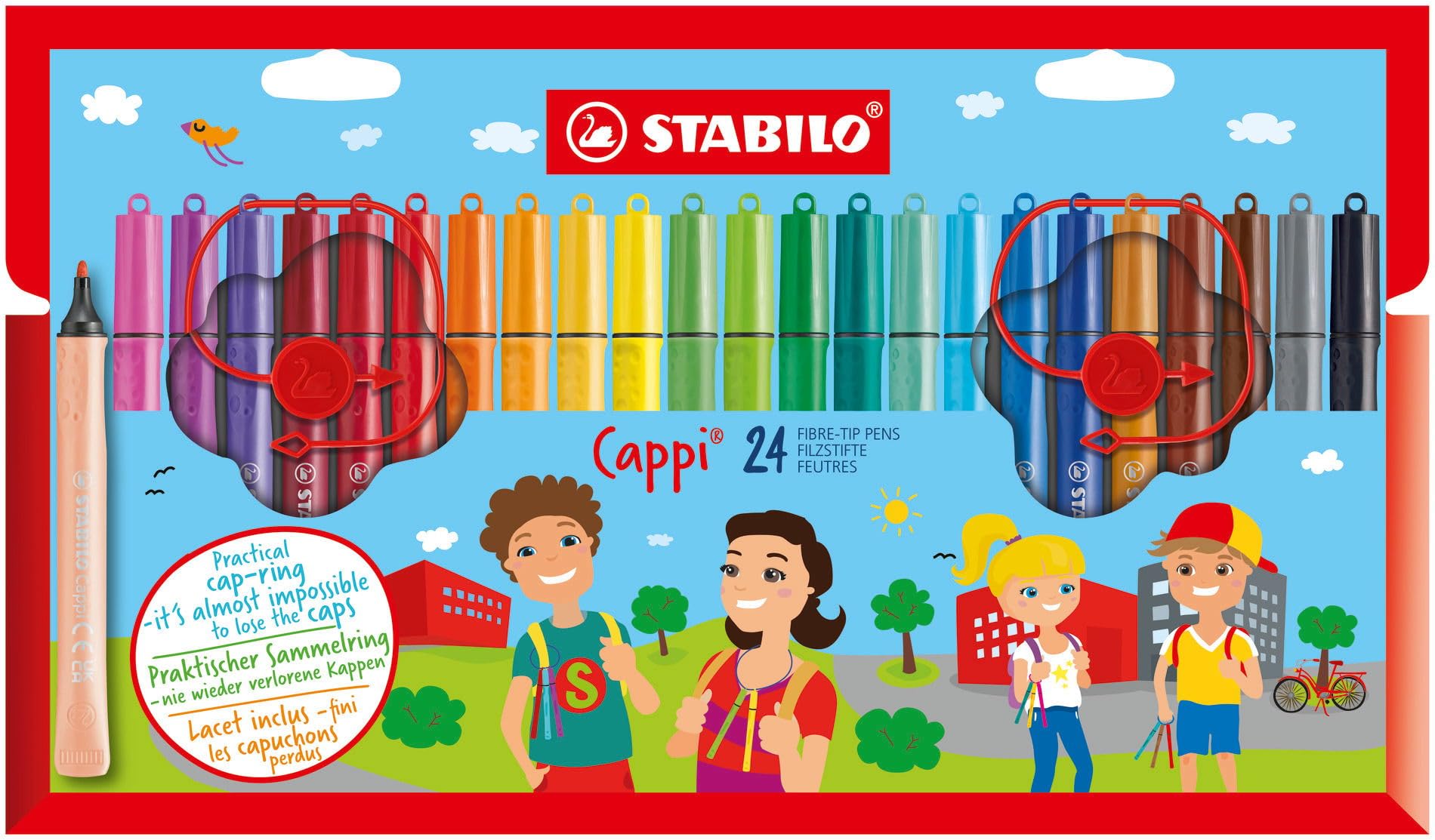stabilo-cappi-feutres-de-coloriage-tui-carton-x-24-pointe-moyenne-avec-lacet-d-a image 1