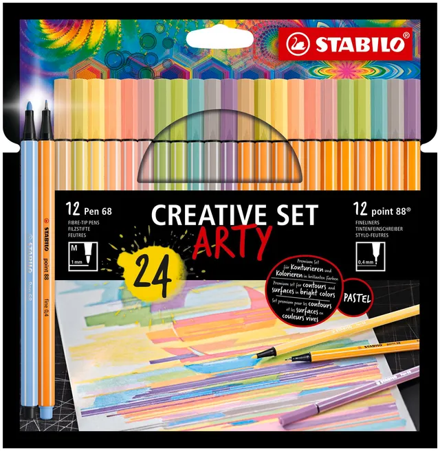 stabilo-set-cr-atif-arty-pen-68-point-88-24-feutres-pastel image 1