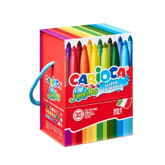 carioca-jumbo-colors-marqueur-enfant-pointe-maxi-6-mm-bo-te-rigide-de-30 image 1