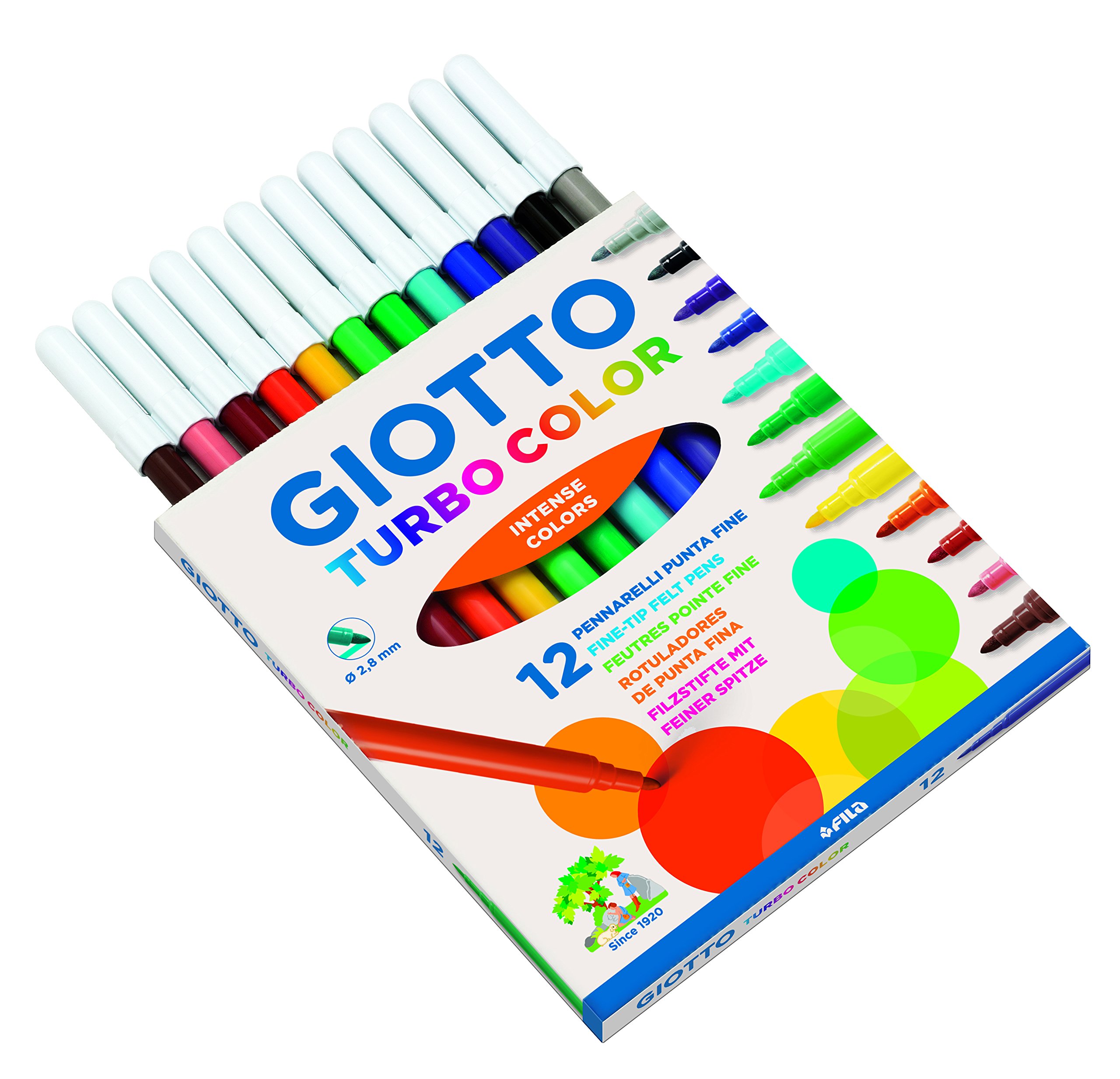 giotto-turbo-color-416000a-tui-de-12-feutres-pointe-polyester-2-8-mm-couleurs-as image 2