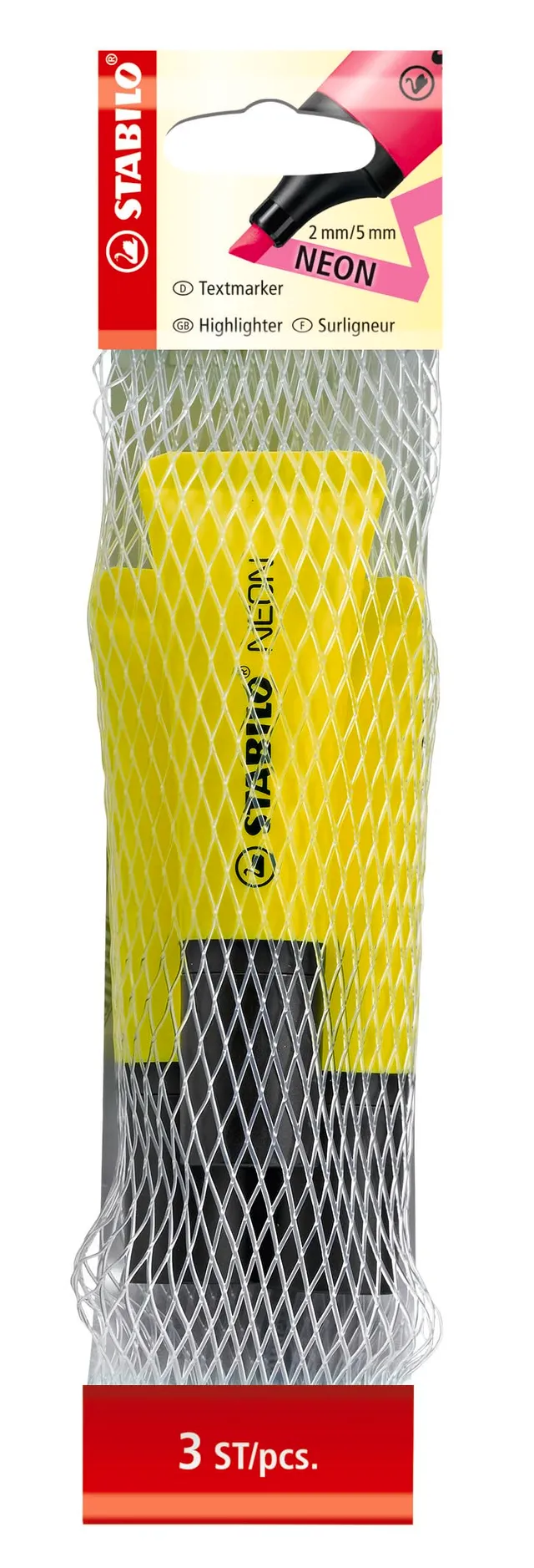 stabilo-neon-surligneur-lot-de-3-jaune-fluo image 1